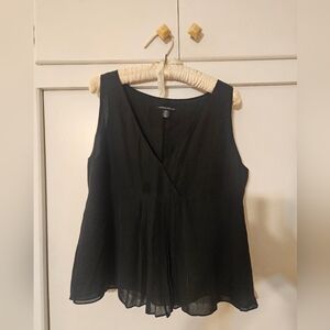 Kenneth Cole New York Silk Black Sleeveless Blouse Size 12